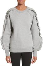 Women's Burberry Kupa Ruffle Sleeve Sweatshirt - Grey