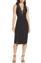 Women's Nsr Kate V-neck Lace Sheath Dress - Black