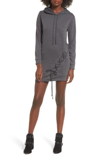 Women's Dee Elly Lace Up Hoodie Dress - Grey