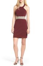 Women's Speechless Embellished Halter Body-con Dress - Burgundy