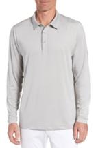 Men's Cutter & Buck Belmont Long Sleeve Solid Polo, Size - Grey