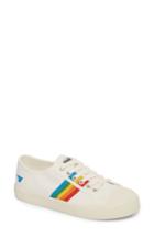Women's Gola Coaster Rainbow Striped Sneaker M - White