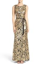 Women's Vince Camuto Belted Sequin Gown