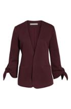 Women's Olivia Moon Tie Sleeve Knit Blazer, Size - Burgundy