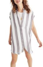 Women's Madewell Maywood Stripe Shirtdress - Grey