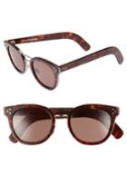 Women's Cutler And Gross 52mm Round Sunglasses - Dark Turtle/ Gold Metal