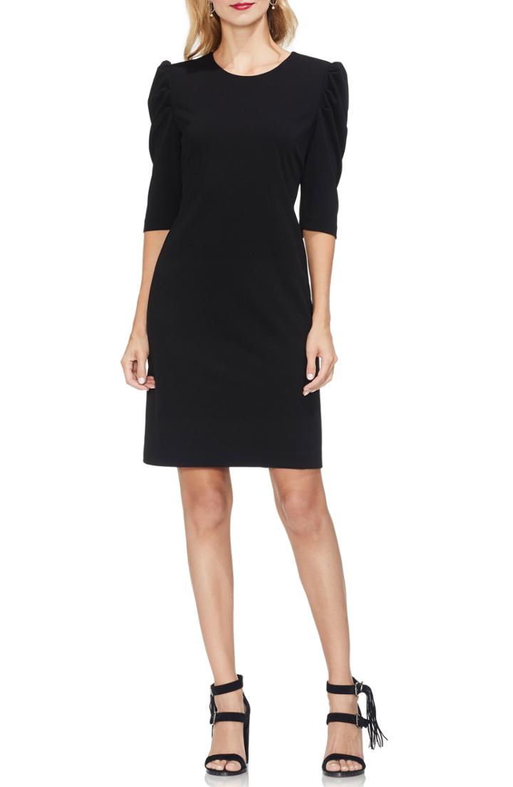 Women's Vince Camuto Puff Shoulder Sheath Dress - Black