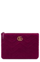 Gucci Gg Marmont 2.0 Matelasse Velvet Pouch -