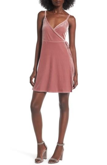 Women's Bp. Velvet Wrap Dress - Pink