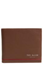 Men's Ted Baker London Stripe Detail Leather Bifold Wallet -