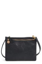 Clare V. Jumelle Leather Crossbody Bag - Black