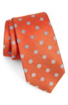 Men's Calibrate Cloisters Neat Silk Tie, Size X-long - Orange