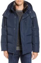 Men's Marc New York Baltic Faux Fur Trim Down & Feather Fill Parka - Blue