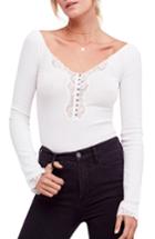 Women's Free People To The West Fitted Top - White