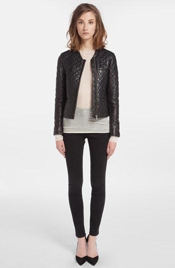 Maje 'dissert' Quilted Leather Jacket