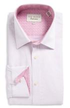 Men's Ted Baker London Falcon Trim Fit Solid Dress Shirt .5 32/33 - Purple