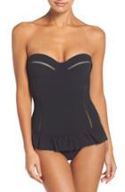 Women's Tory Burch Flounce Underwire One-piece Swimsuit - Black