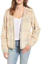 Women's Bnci Embossed Faux Fur Cardigan