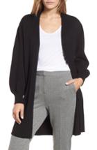 Women's Vince Camuto Drama Bubble Sleeve Cotton Blend Cardigan - Black