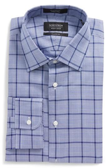 Men's Nordstrom Men's Shop Classic Fit Check Dress Shirt 33 - Blue