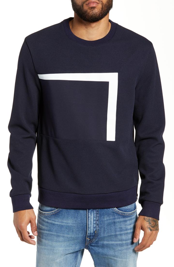 Men's River Stone Mixed Media Wool Blend Sweatshirt