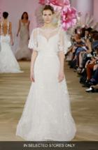 Women's Ines Di Santo Renew Cape Bodice Silk Gown, Size In Store Only - Ivory