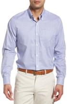 Men's Cutter & Buck Tattersall Tailored Fit Non-iron Sport Shirt - Blue