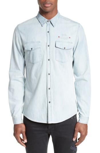 Men's The Kooples Embroidered Denim Shirt