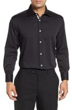 Men's English Laundry Regular Fit Stretch Stripe Dress Shirt .5 - 32/33 - Black