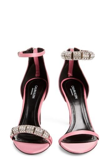 Women's Calvin Klein 205w39nyc Camelle Embellished Sandal Us / 37eu - Pink