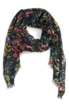 Women's Sole Society Wild Floral Scarf, Size - Black