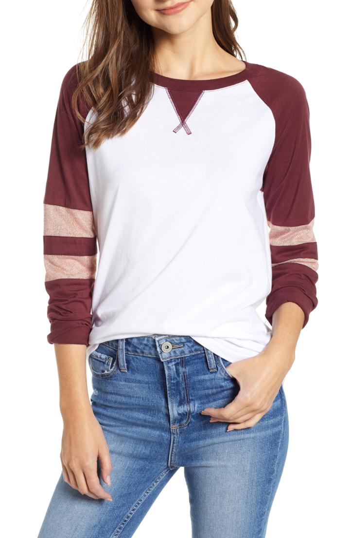 Women's Treasure & Bond Colorblock Raglan Tee, Size - White