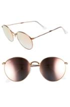 Women's Ray-ban Icons 53mm Folding Round Sunglasses - Copper Flash