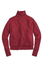 Women's J.crew Side Slit Supersoft Turtleneck Sweater - Burgundy