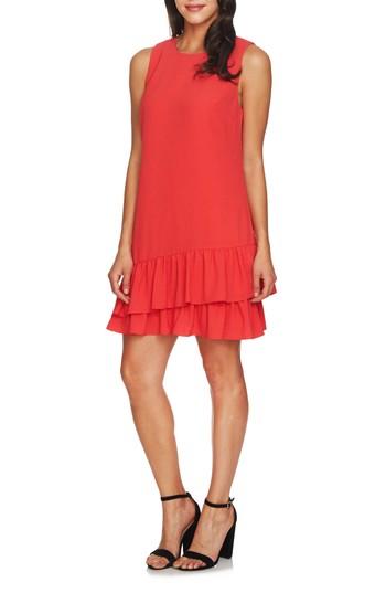 Women's Cece Macara Ruffle Hem Shift Dress - Orange