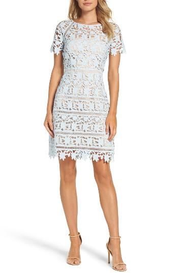 Women's Eliza J Crochet Overlay Dress - Blue