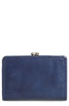 Women's Hobo Delta Calfskin Leather Wallet - Blue
