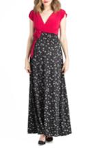 Women's Lilac Clothing Colorblock Nursing Maxi Dress, Size Xxl - Black