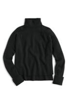 Women's J.crew Side Slit Supersoft Turtleneck Sweater, Size - Black