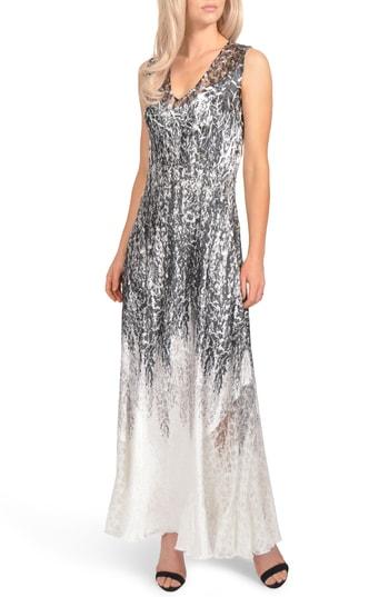 Women's Komarov Lace-up Charmeuse Maxi Dress - Black