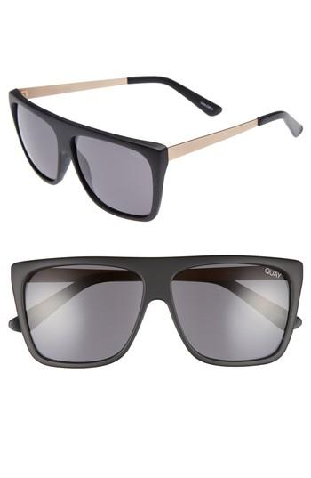 Women's Quay Australia X Desi Perkins On The Low 60mm Square Sunglasses - Black/ Smoke