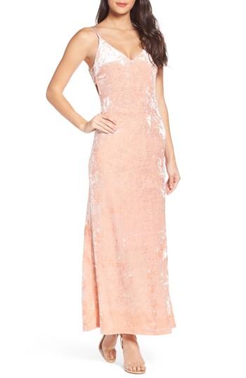 Women's Fraiche By J Velvet Slipdress - Pink