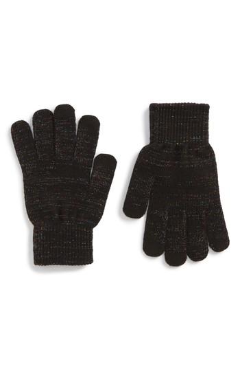 Women's Topshop Core Glitter Gloves, Size - Black