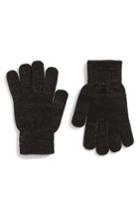 Women's Topshop Core Glitter Gloves, Size - Black