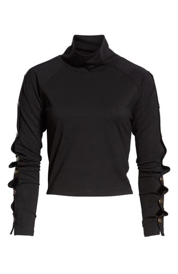Women's Ivy Park Armour Popper Sleeve Top - Black