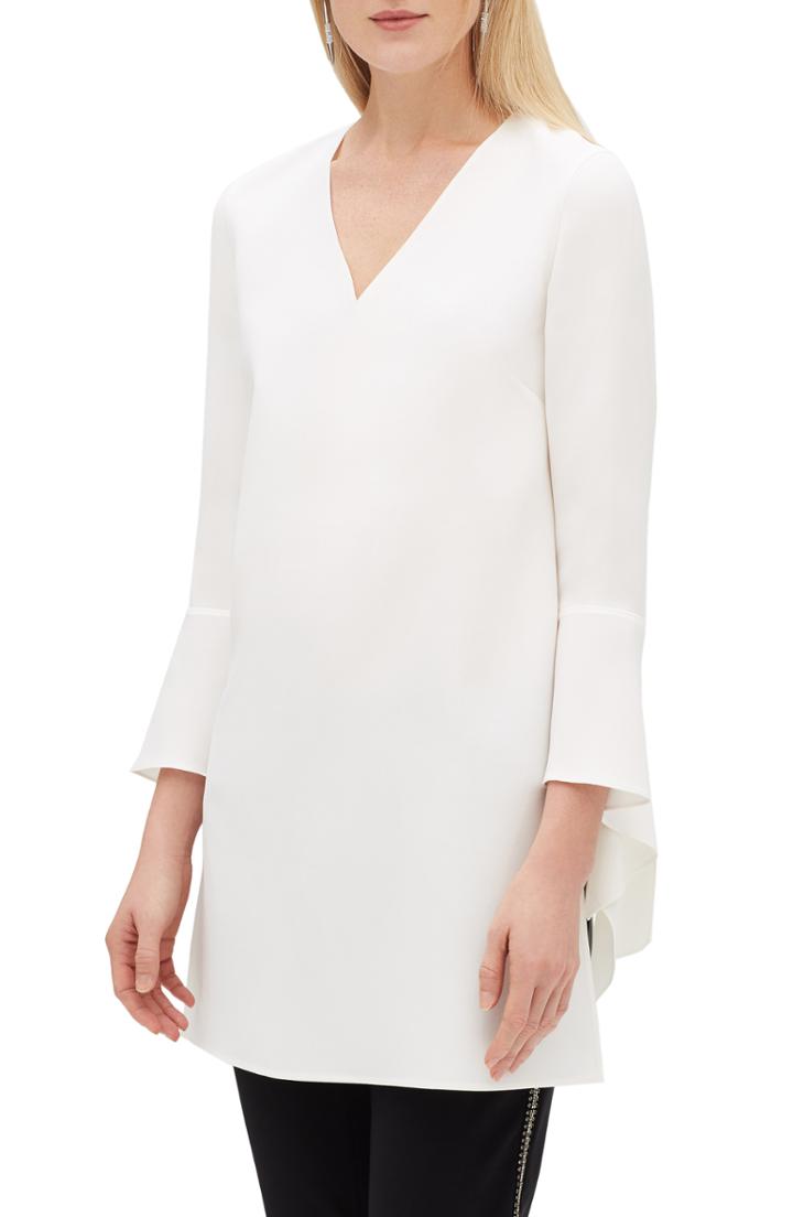 Women's Lafayette 148 New York Rosita Silk Double Georgette Blouse - White