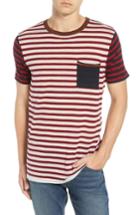 Men's Scotch & Soda Stripe Merino Wool Pocket T-shirt - Red