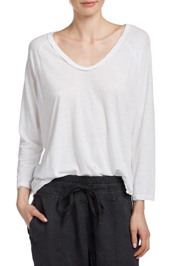Women's James Perse Reverse Binding Raglan Tee - White