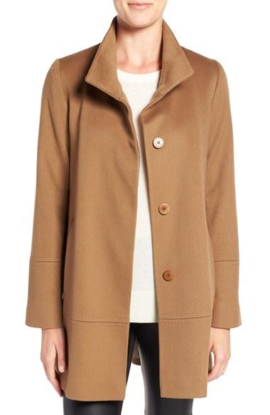 Petite Women's Fleurette Loro Piana Wool Car Coat P - Beige