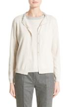 Women's Fabiana Filippi Platinum Wool, Silk & Cashmere Cardigan Us / 42 It - White